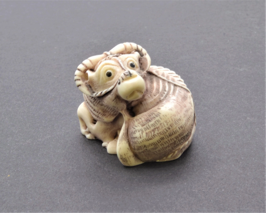 Vintage Hand Carved Ram Figurine. Made With Lots Of Details