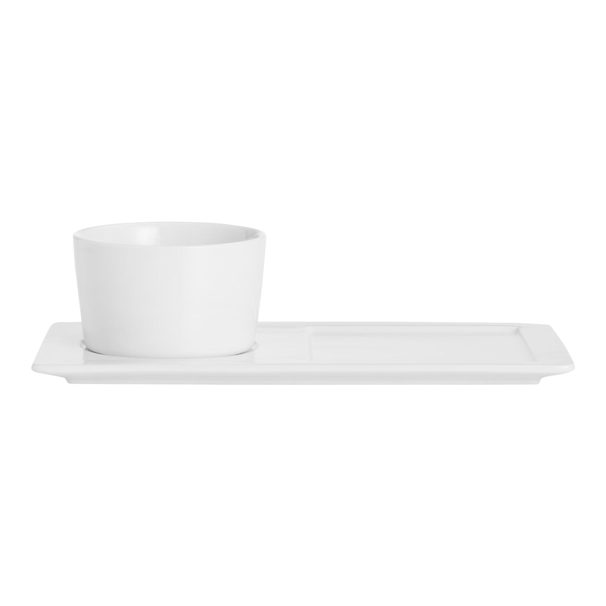 White Porcelain Coupe Soup and Sandwich Serving Set by World Market