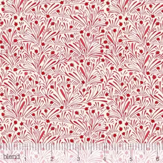 Retired Love Is Spoken Here Cori Dantini Beginnings Buds Floral Cotton Quilt Fabric Red Cream Blender Out Of Print Oop