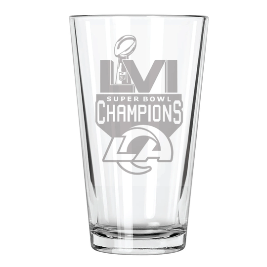 Super Bowl Champions La Rams Pint Glass-Football Pint-Nfl Beer Glass-Superbowl Merchandise-Bengals Vs. Rams-Rams Football-Super Bowl Lvi