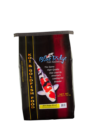 Blue Ridge Koi and Goldfish Blue Ridge Koi and Goldfish 25lb Blend Pellet Growth Formula in Black | BLEND25