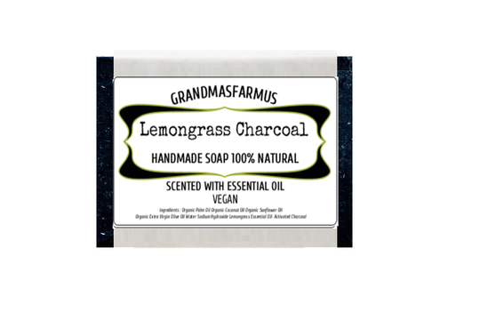 Lemongrass Charcoal Handmade Soap Bar Vegan, Olive Oil, Essential Oil Soap, All Natural Soap, Artisan Soap, Cold Process Crafted