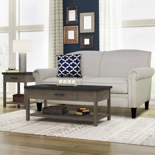 allen + roth Casual Cream Polyester/Blend Sofa in Off-White | 1128S-7704B-33
