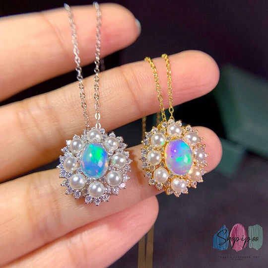 Opal Pendants Natural Colorful Gemstones Necklaces Real 925 Sterling Silver Fine Jewelry Birthday Gift New Year Anniversary & Mother Gifts