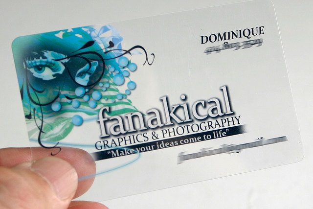 200 Business Cards - Clear Transparent Plastic Stock Full Color W White Ink Custom Printing Rounded Corners -100% Recyclable Thin Skinny Usa