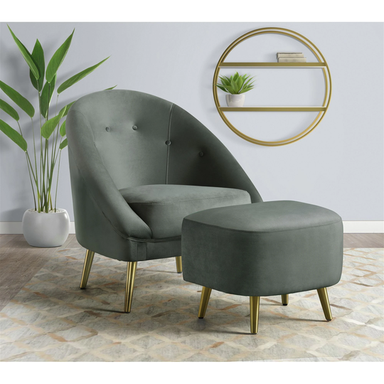Picket House Furnishings Taryn Modern Gun Metal Polyester/Polyester Blend Square Integrated Storage Ottoman in Gray | UTI288000E