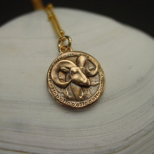 Aries Necklace Dainty - Zodiac Ram Animal Birthday Gift March 21 To April 20 Collier Zodiaque Belier Widder