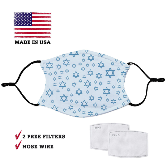 Jewish Man David Star Symbol Mask Adult Face Filter Pocket Adjustable Ear Loops Reusable Hanukkah Masks Gift For Jj 833