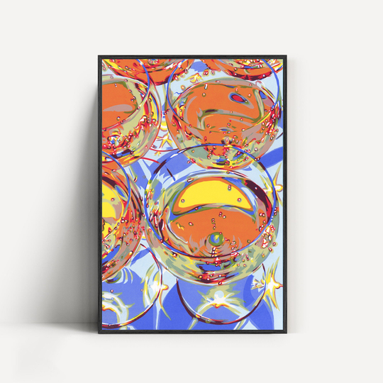Champagne Glasses Graphic Art Drink Original Artwork Sparkling Wine Prosecco Cocktail Painting 12 By 8 Bar Cart Colorful Pop