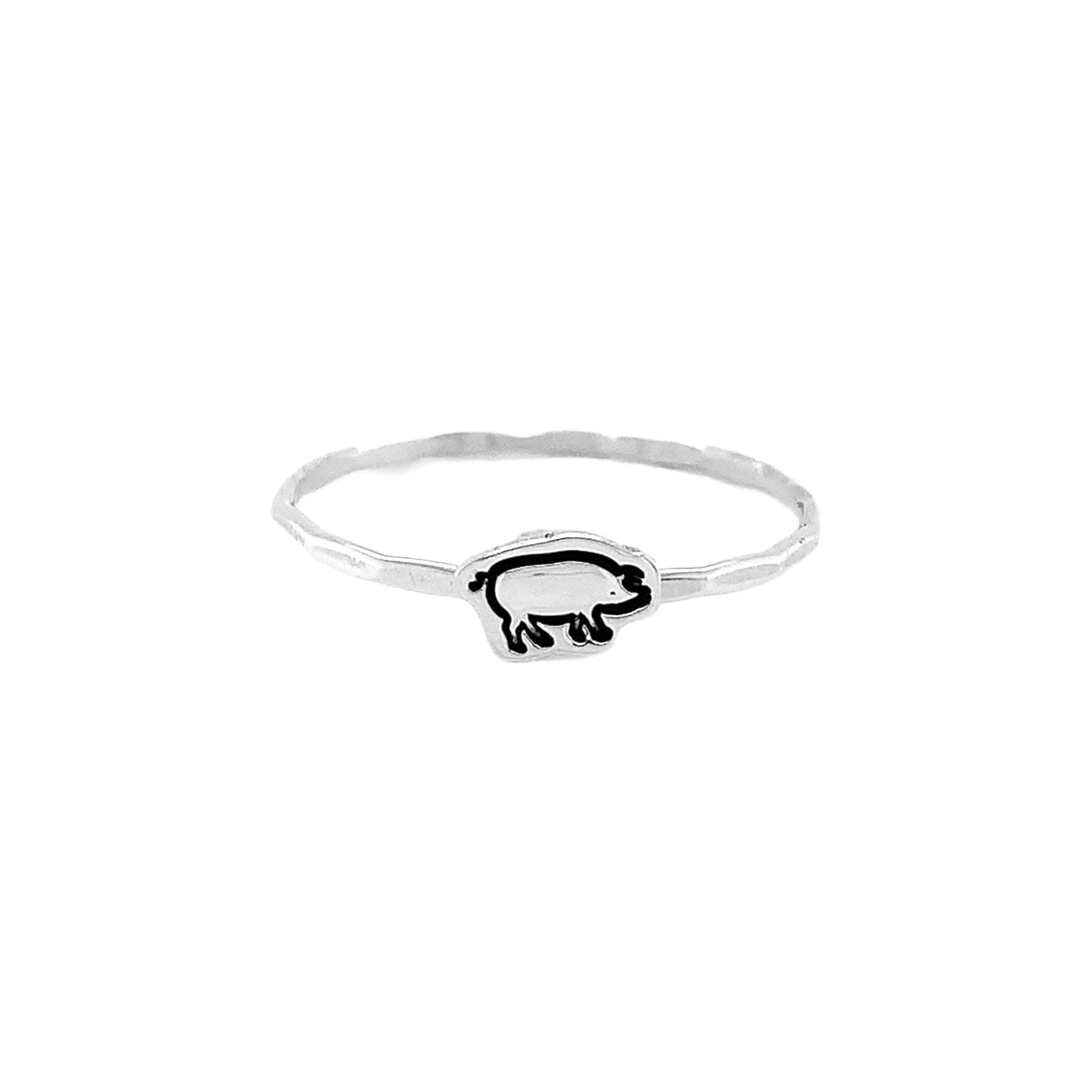 Pig Jewelry, Pig, Sterling Silver Ring, Animal Gift For Her, Piggy Piglet Year Of The