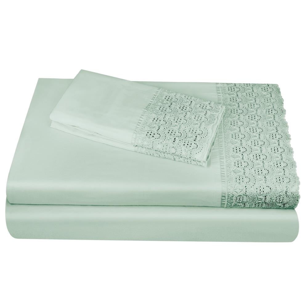 Grace Home Fashions RENAURAA Smart King Cotton Blend Bed Sheet in Blue | 1400CVC_AP-LC KG BL