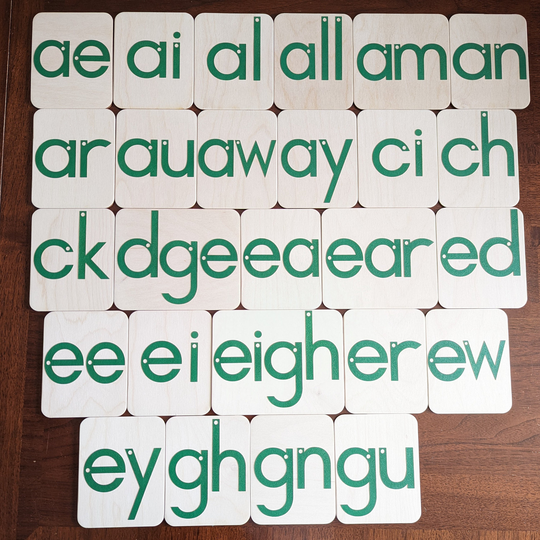 59 Sandpaper Letter Blends Set, Montessori, Teaching Supplies, Preschool, Kindergarten