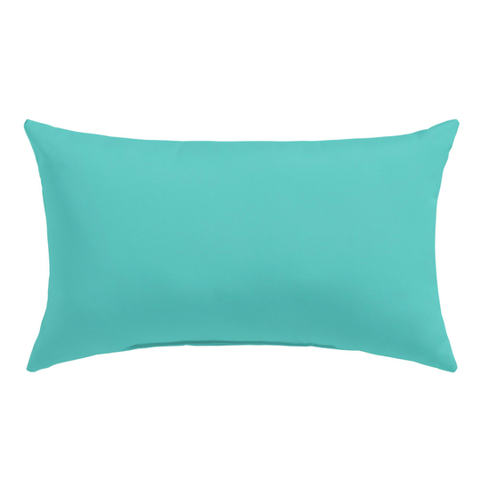 Sunbrella Aruba Canvas Outdoor Patio Lumbar Pillow: Blue - Acrylic by World Market