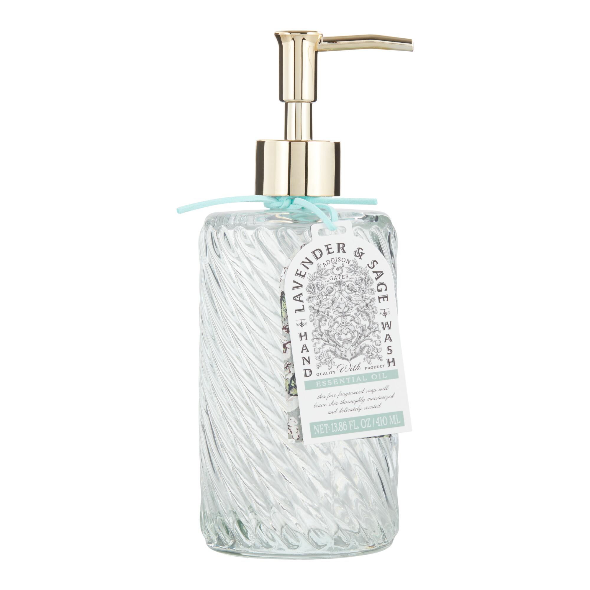 A&G Elegant Autumn Lavender & Sage Liquid Hand Soap: Green - Glass by World Market