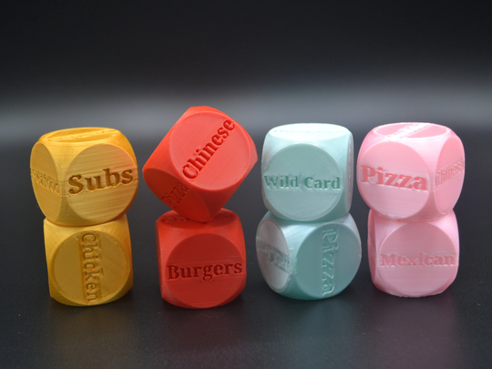 Food Takeout Dice | Set Of 2 Unique Large Dice Leave Your Next Meal Up To Fate 1.4" Shipped Same Day