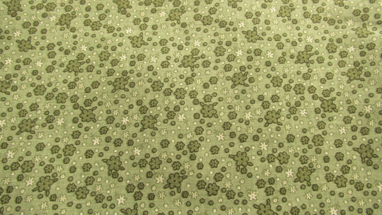Green Floral Print Vintage Cotton Blend Fabric 45 Wide By The Yard