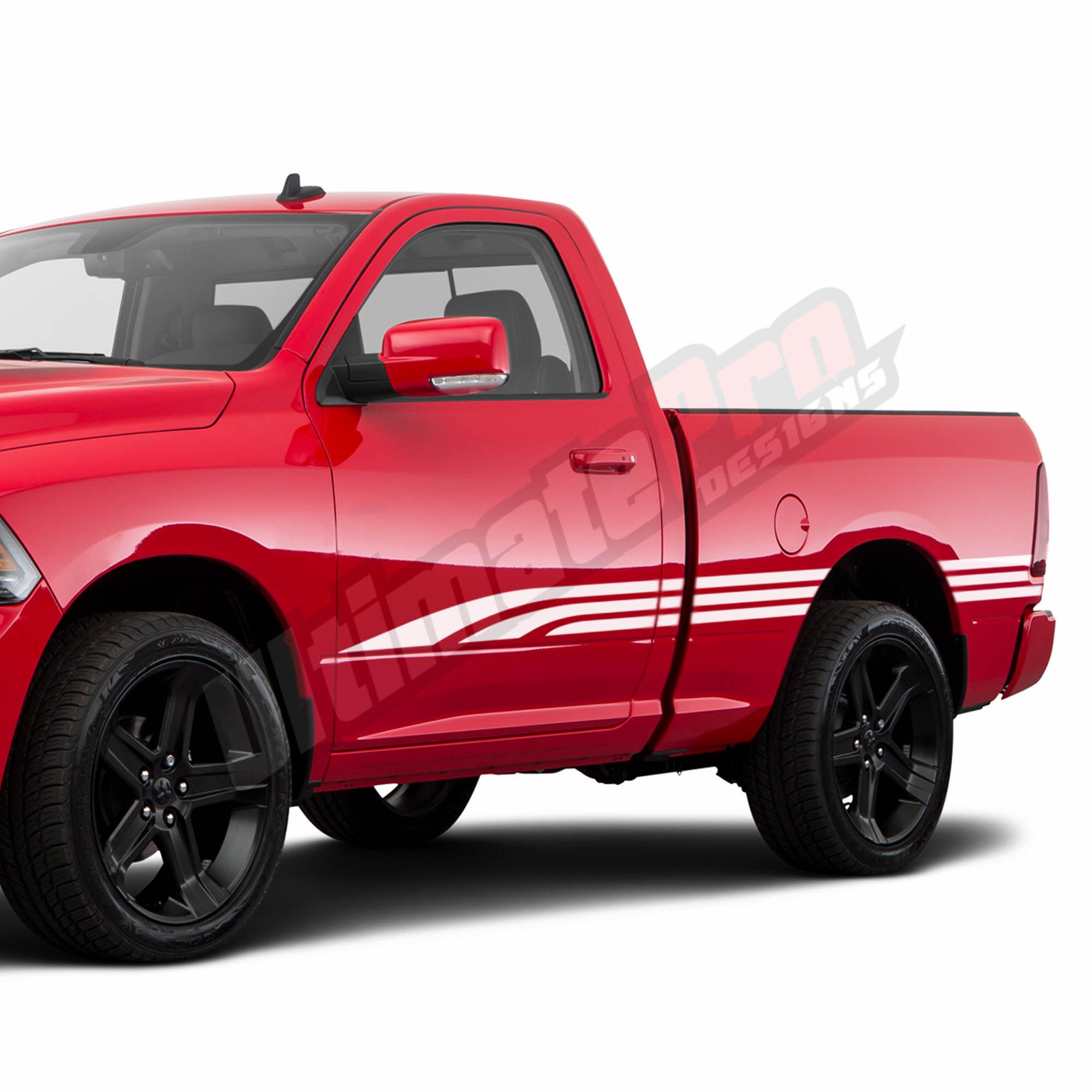 Sport Stripes Decal Sticker Compatible With Dodge Ram Regular Cab Side Door Rebel Laramie Longhorn Srt8 Rt 1500 2017 2018 2019 2020