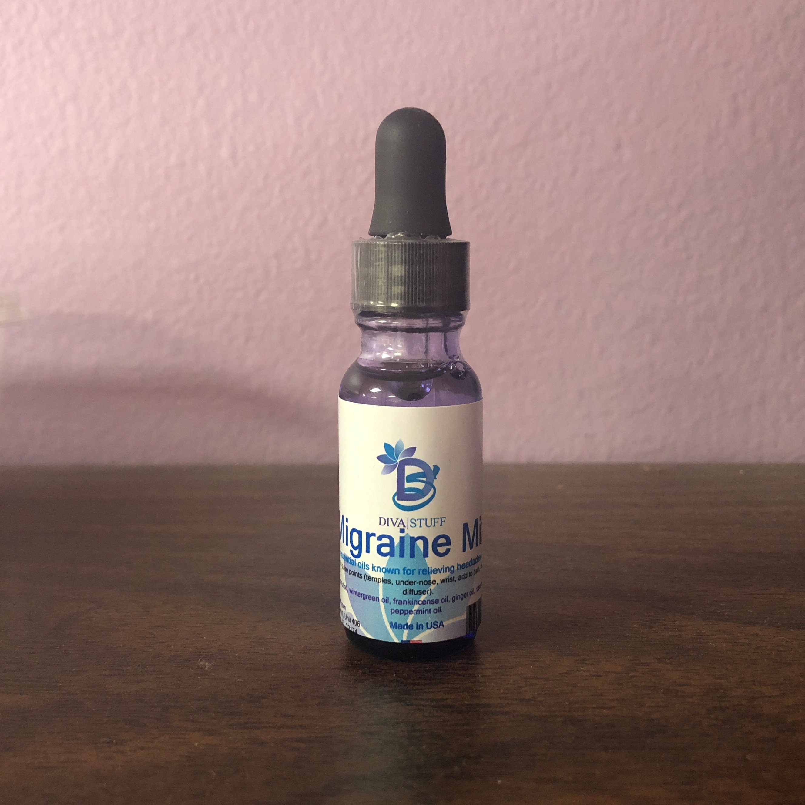 Migraine Mix, Essential Oil Blend For Help With Headaches, Diva Stuff