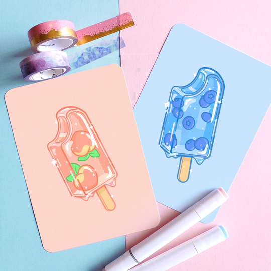 Cute Fruit Popsicle Art Prints | Gift Ideas Gifts For Her Stocking Stuffers Wall Decor Room Aesthetic |Office