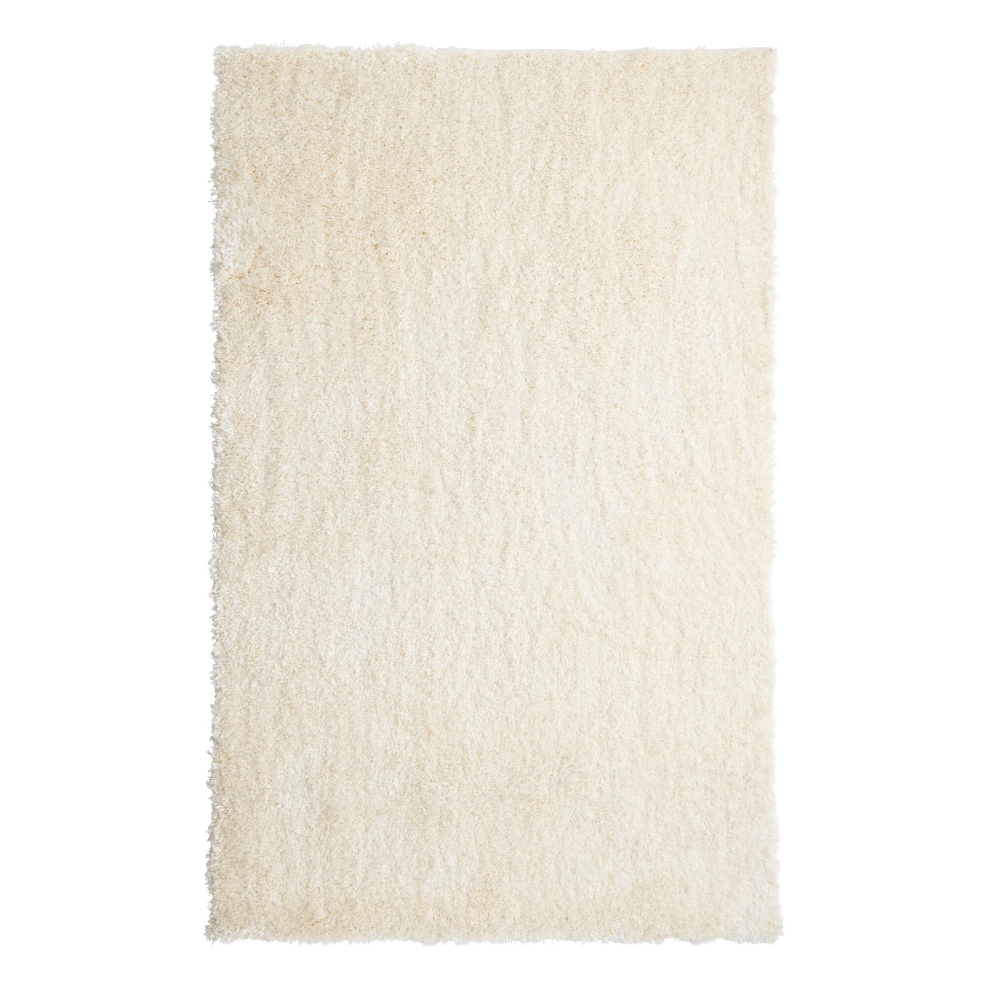 Ivory Shag Hayes Area Rug: White - Polyester - 5' x 8' by World Market