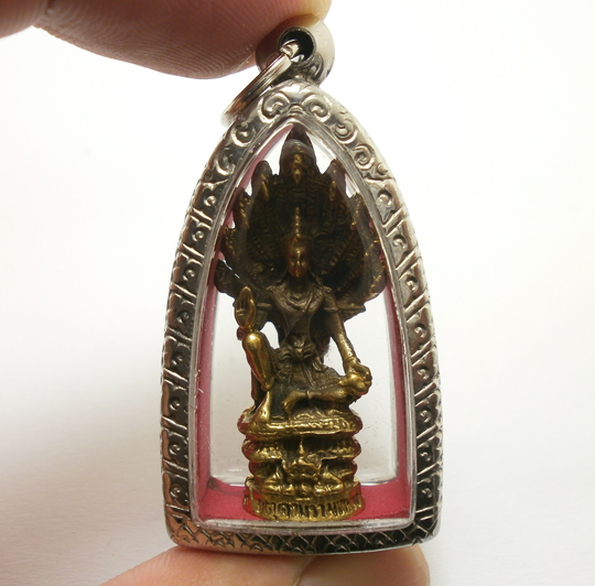 Jatukam Rama Thep Pendant 1990S Amulet The King Of South Sea Riding Rahu Om Junprotected By 7 Head Naga Nak Miracle Maker Thai Talisman Gift