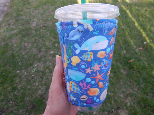 Ocean Life Ice Coffee Cozy