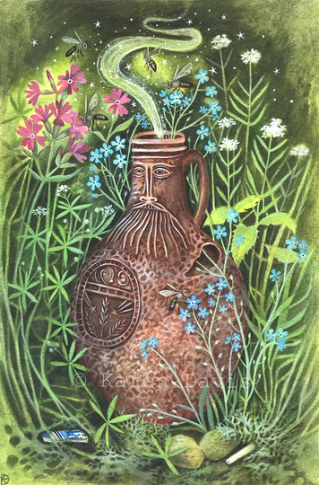 The Bee's Spell. Art Print A4