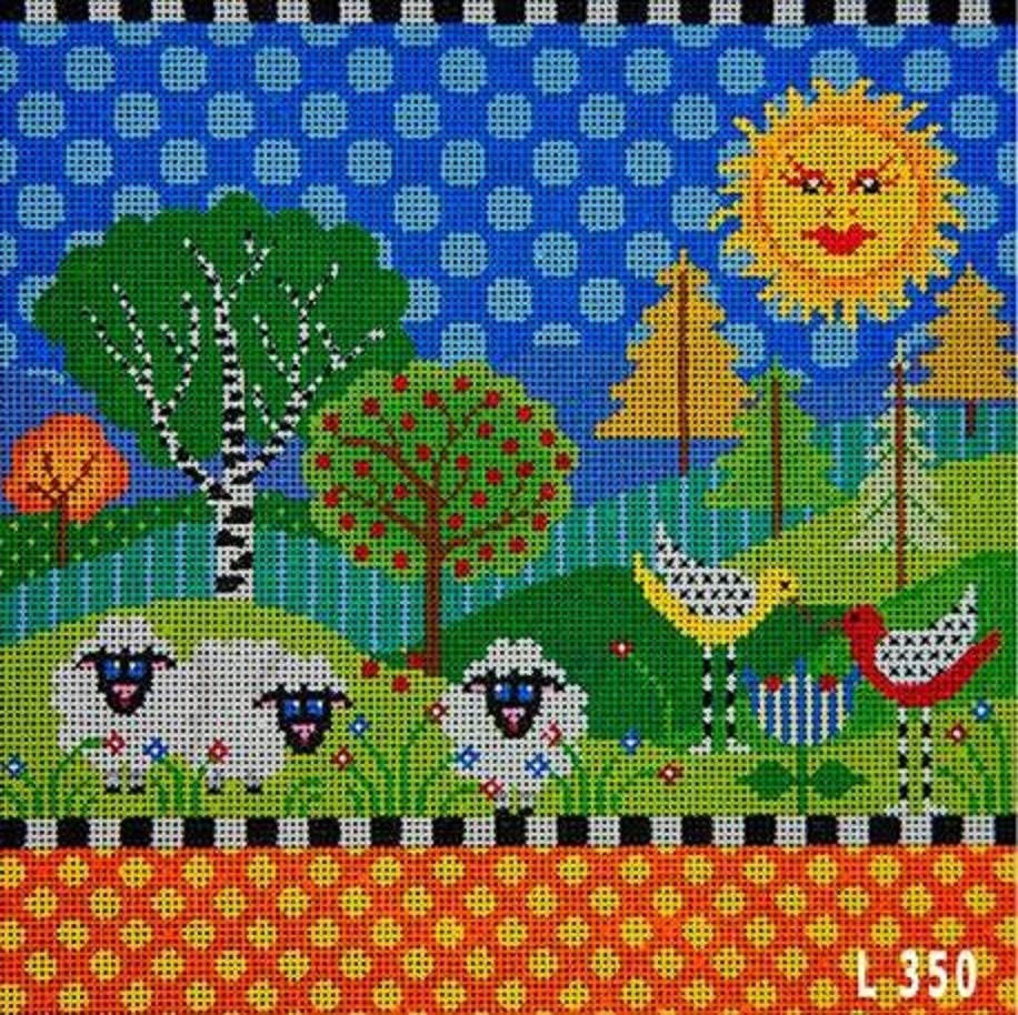 Needlepoint Handpainted Jp Don't Sit Under Apple Tree 10x12 -Free Us Shipping