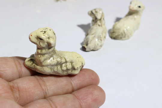 Easter Lambs, Christmas Miniature Sheep, Nativity Pieces, Set Of 3, Japan | Hard To Find