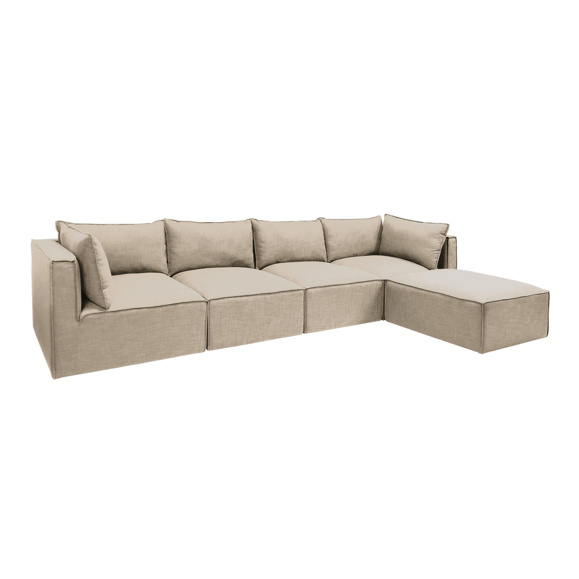 Oatmeal Tyson 5 Piece L Modular Sectional Sofa by World Market