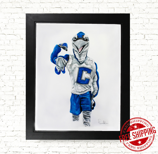 Creighton University Billy The Bluejay Drawing Art Print Limited Edition By Pierre Bolouvi