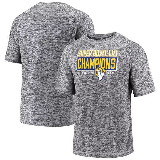 Men's Fanatics Branded Gray Los Angeles Rams Super Bowl LVI Champions Stacked Depth T-Shirt, Size: 2XL, Grey