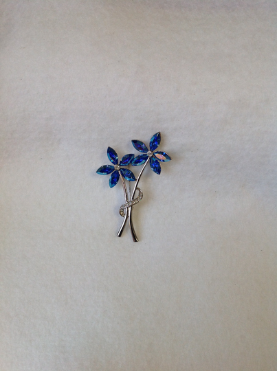 Blue Flower Brooch