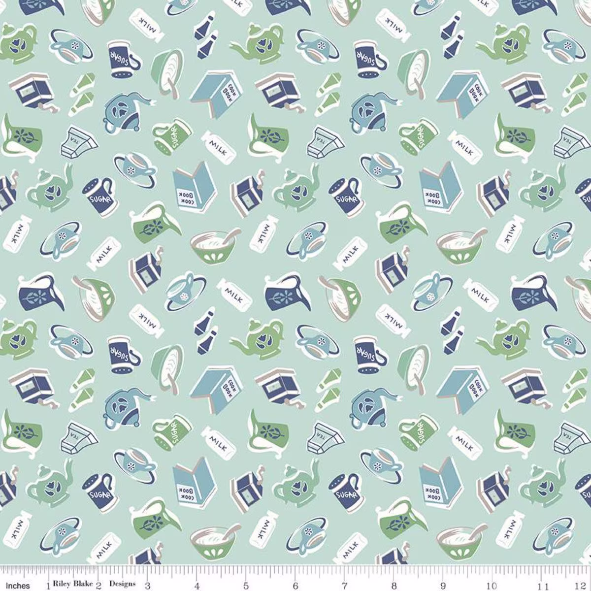 Cook Book Breakfast Songbird By Lori Holt Of Bee in My Bonnet For Riley Blake Designs C11753-Songbird Sold Half Yard Increments