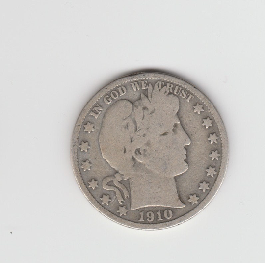 Rare 1910 Liberty Head Barber Half Dollar