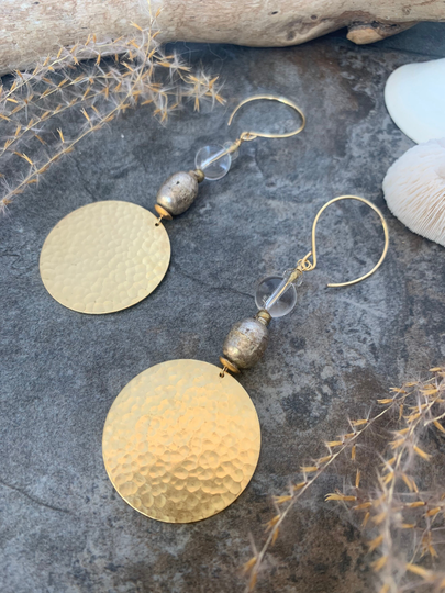 Boho Vibe Beaded Brass Earrings