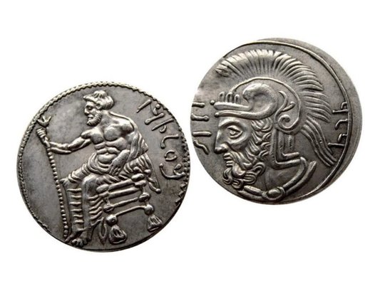 Ancient Cilicia Tarsos Pharnabazos Satrap Ar Stater, Silver 925 Plated Replica, Reproduction Greek Coin