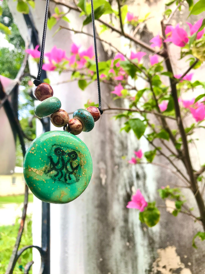 Taino Art Eternal Jade Amulets Pendant Necklace Clay Piece