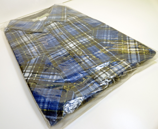 Vintage Men's Nos/Nwt Deadstock Haband Button Up Long Sleeve Checkered Plaid Blue White Black Shirt Size Medium
