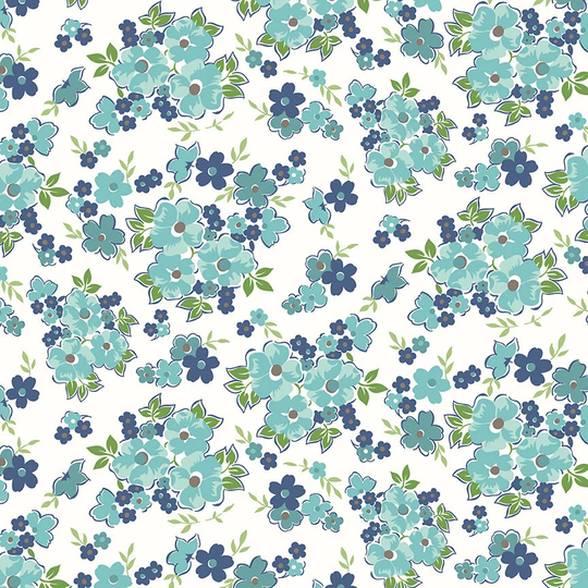 Cook Book Floral Fabric in Cottage | Designed By Lori Holt For Riley Blake C11751-Cottage