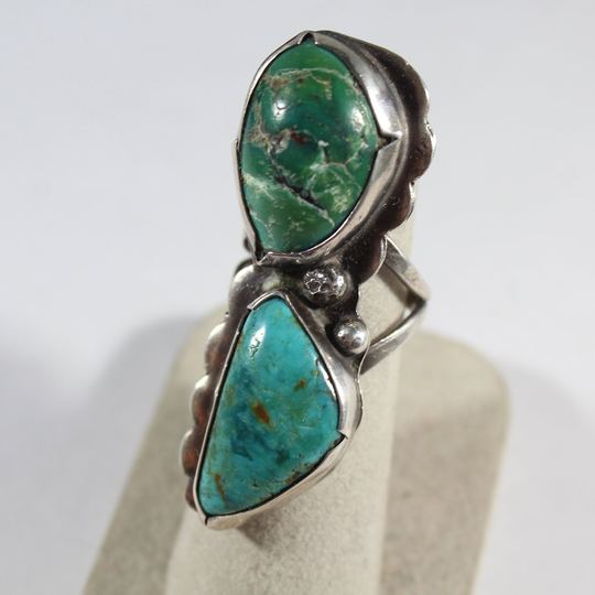 Vintage Sterling Silver Natural Turquoise Ring 6Us