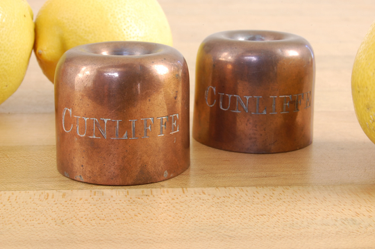 Set Of Two Cunliffe Vintage Copper Aspic Gelatin/Food Molds. As Found. We Sell Vintage & Antique Copper Cookware