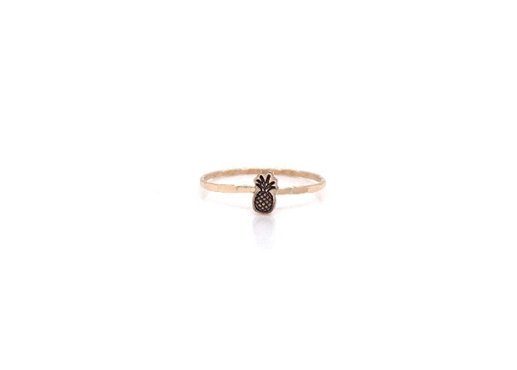 Gold Pineapple, Pineapple Jewelry, Charm, Gift, Silver Personalized Ring, Stackable Minimalist Ring