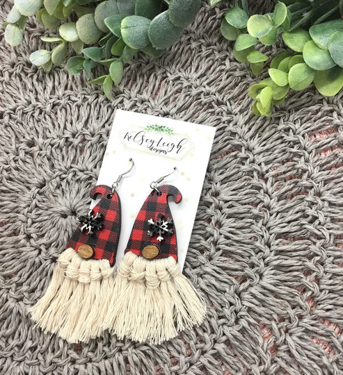 Macrame Earrings Wood Laser Cut Popular Style Baltic Birch Glowforge Handmade Lightweight