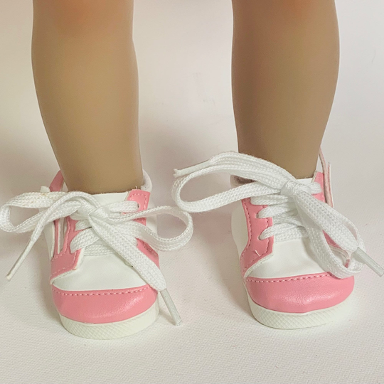 Pink & White Sneakers, Sneakers For 18 " Dolls, American Doll Accessories