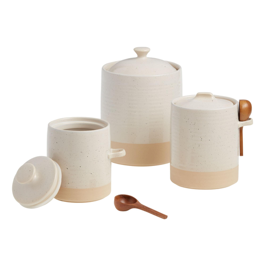 Two Tone Farmhouse Ceramic Storage Canister by World Market