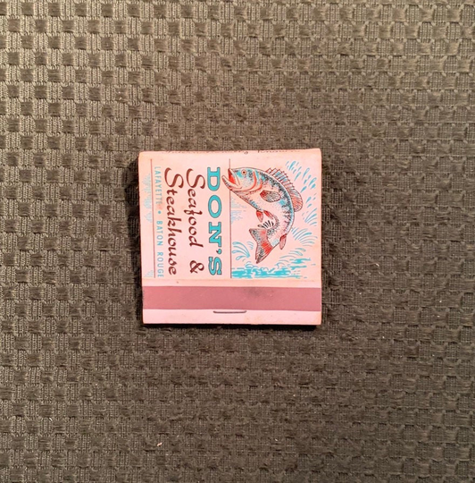 Vintage Matchbook, Dons, Seafood, Steakhouse, Restaurant, New Orleans, Louisiana, Front Strike, with All 28 Match Sticks, Free Ship Usa