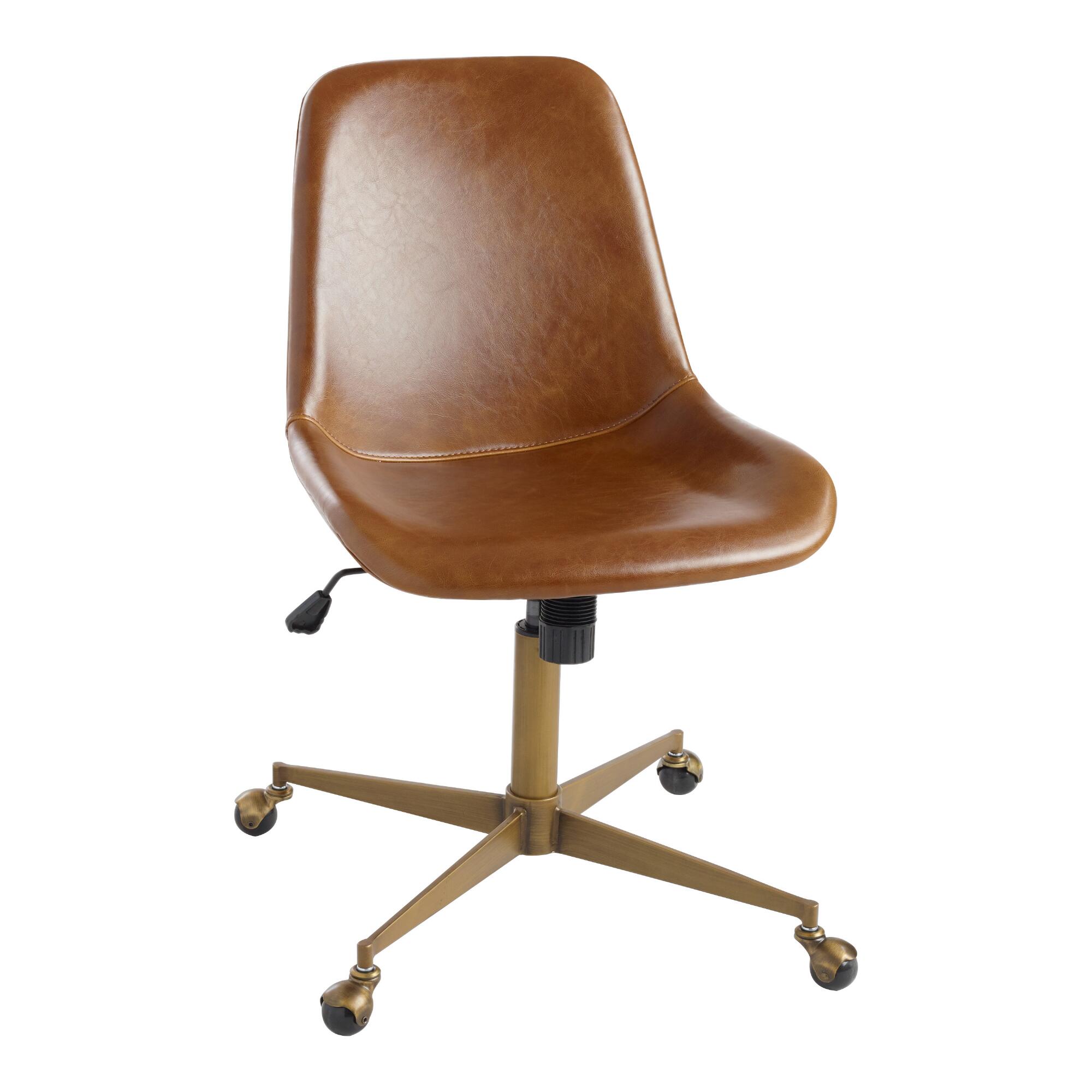 Bi Cast Leather Molded Tyler Home Office Chair: Brown by World Market