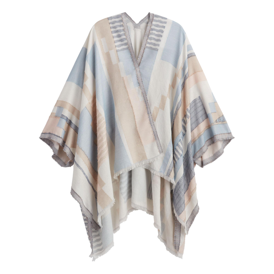 Blush, Blue And Ivory Geometric Jacquard Ojai Wrap - Polyester by World Market