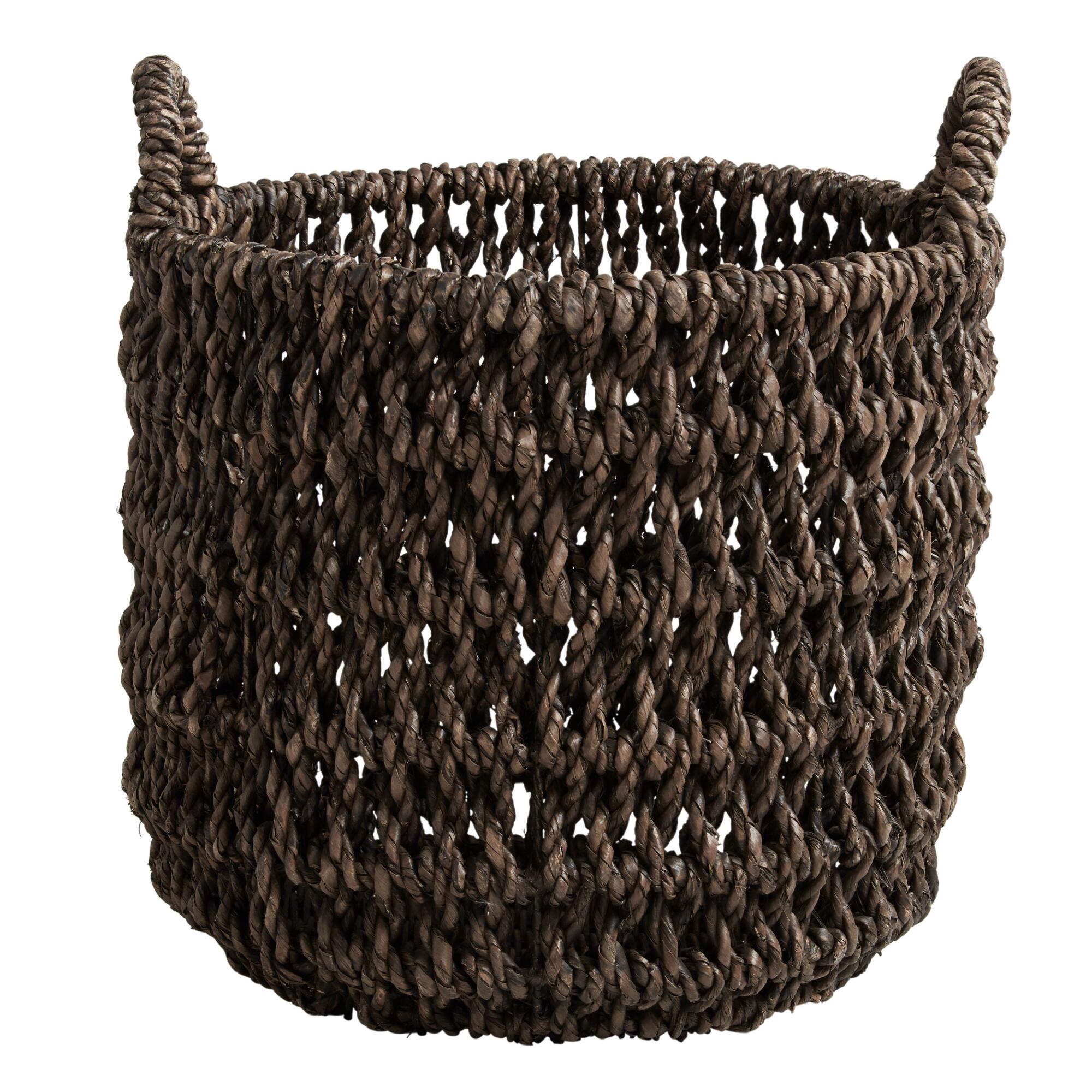 Small Espresso Hyacinth Fallon Tote Basket by World Market